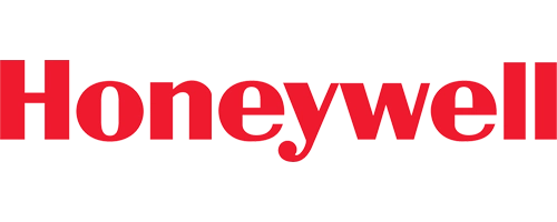 Honeywell logo in bold red font, a trusted provider of advanced heating and cooling system components for HVAC applications